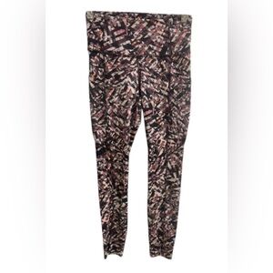 Lululemon Wunder Under Crop Leggings Size 4 Abstract Print Mid Rise